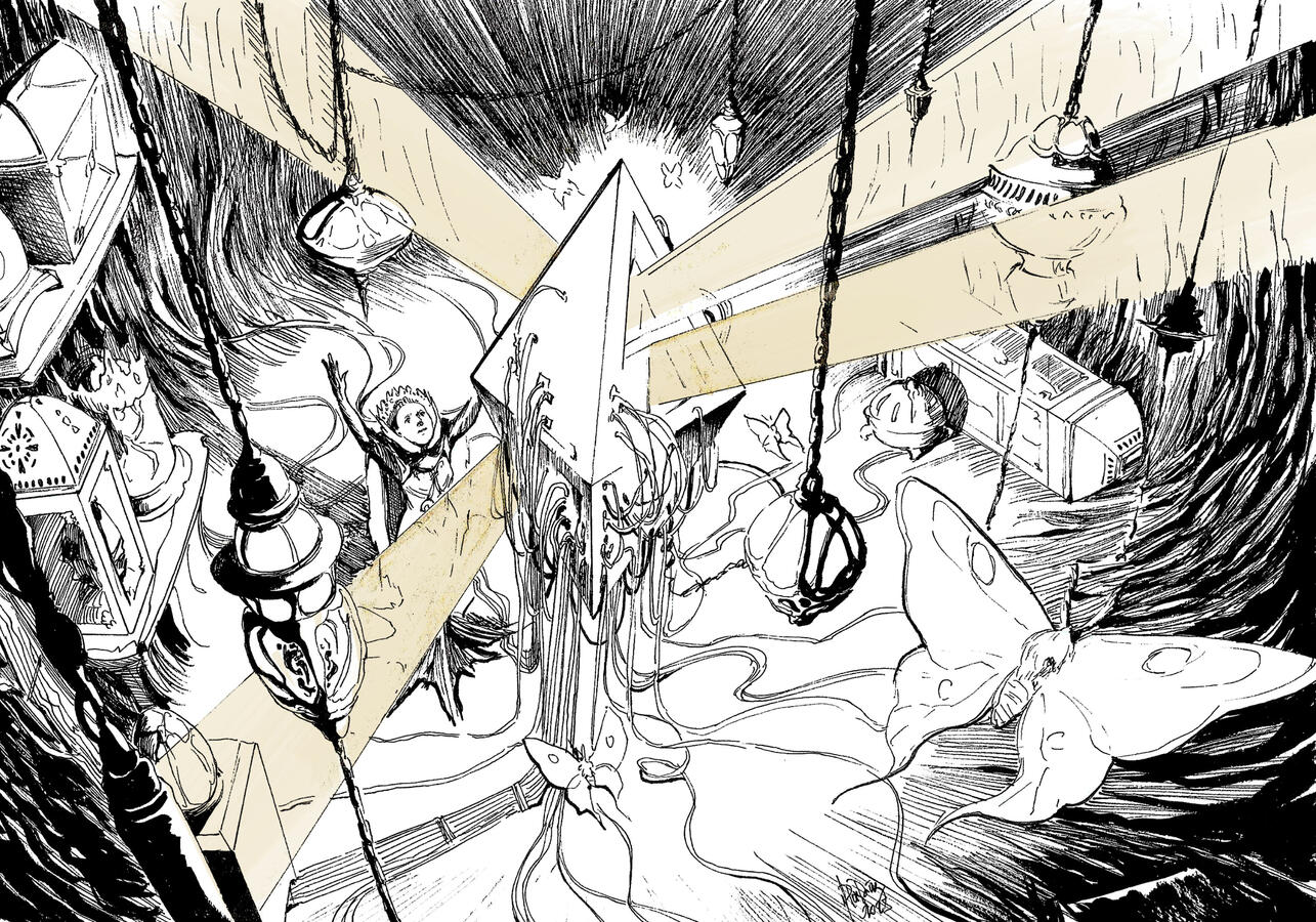 Ink on paper - artwork for Sudden Conflict Game